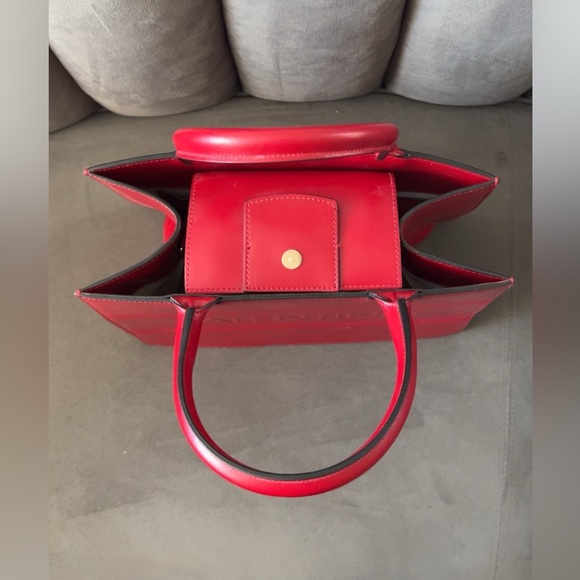 Valentino by Mario Valentino Red Leather Tote Bag - Picture 10 of 11